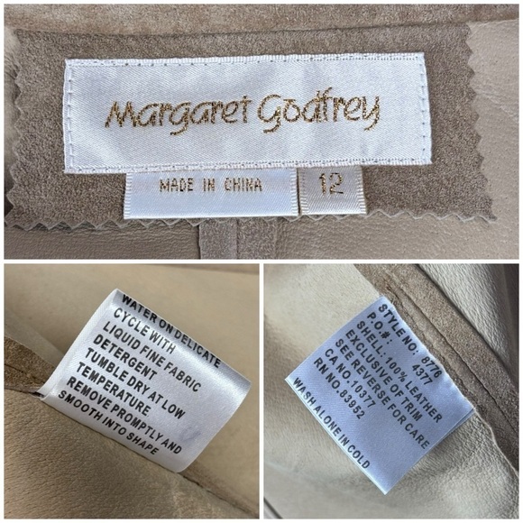 MARGARET GODFREY STYLE 8776 RUFFLE FRONT SUEDE LEATHER SNAP SHIRT JACKET SHACKET - Picture 16 of 16